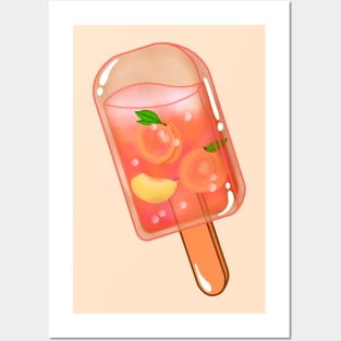 Fresh Peach Ice Pop Posters and Art